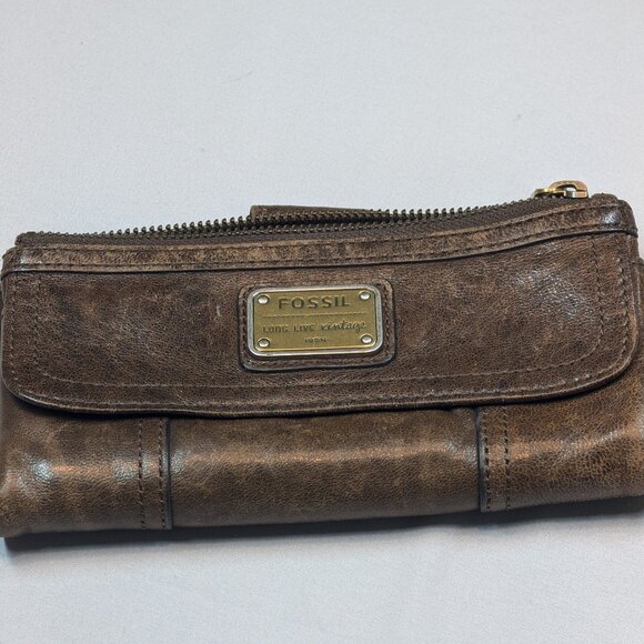 Ladies Vintage Fossil Wallet - Distressed leather - Picture 1 of 7